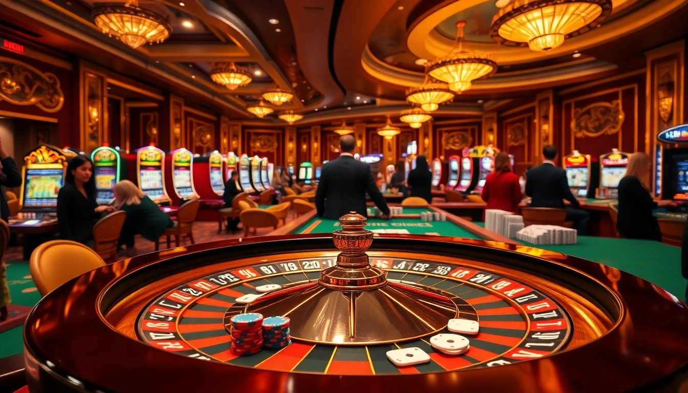 Experience the thrill of gambling at F168 with vibrant casino tables, lively players, and exciting games.